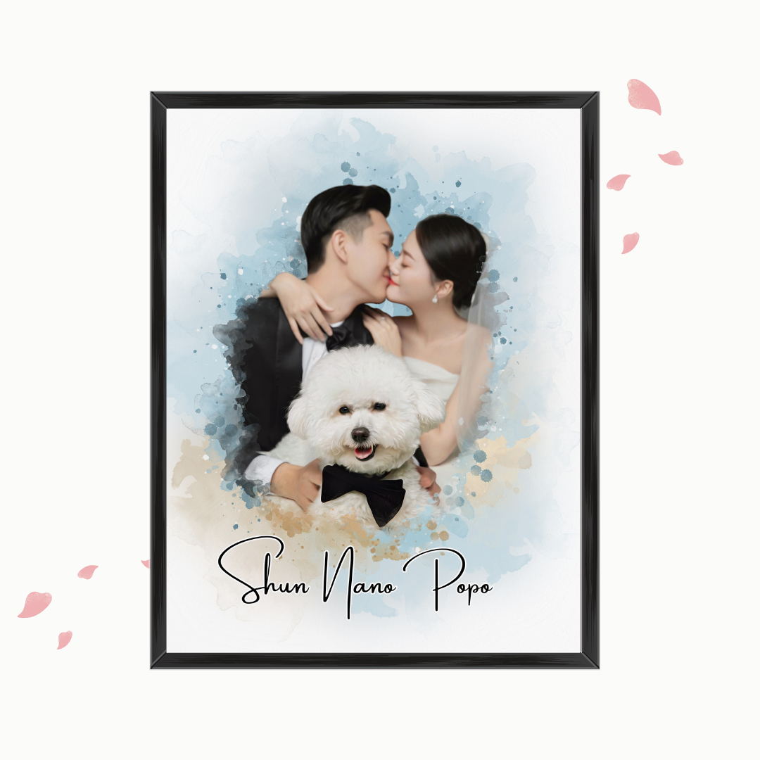 Family Pet Watercolor Portrait