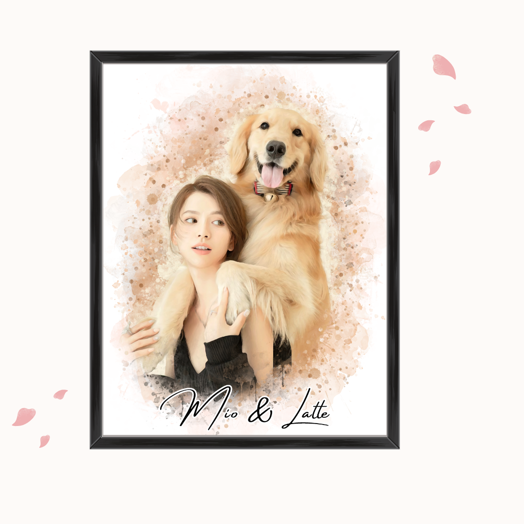 Double Pet Watercolor Portrait