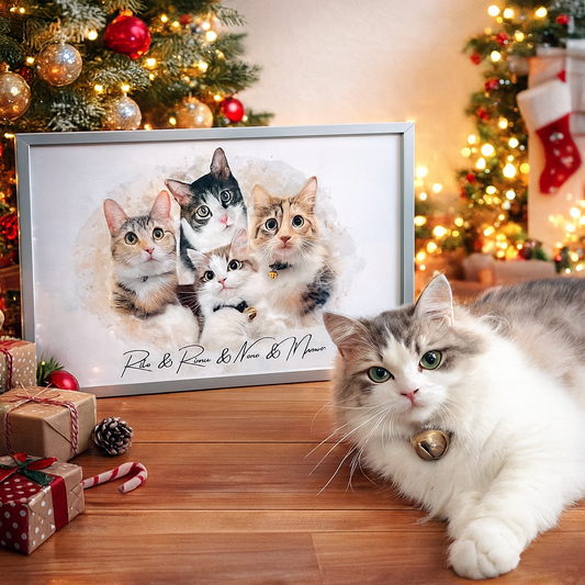 Family Pet Watercolor Portrait